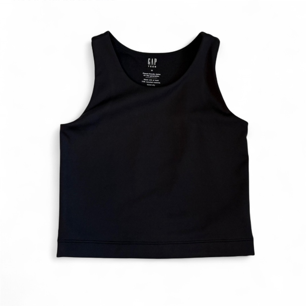 GAP Teen Collection Classic Black Activewear Cropped Tank Top